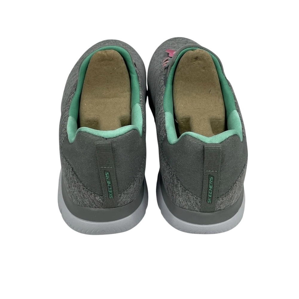 Skechers Sport Summits Grey Pink Mint Wide Fit Memory Foam Sneakers 12983W US 10 - Picture 3 of 6
